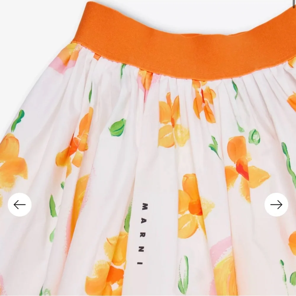 MARNI Floral-print pleated cotton mini skirt